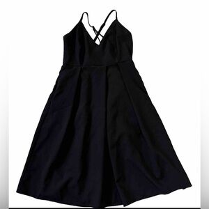 Elia-Cher Sexy Little Black Dress A-Line X-Back W/Pockets Womens Medium Like New
